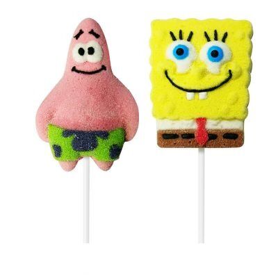 Marshmallow Lolipop Sponge Bob &Patrick 2 adet